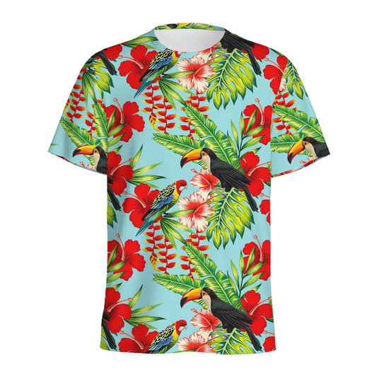 Toucan Parrot Tropical Pattern Print Men's Sports T-Shirt