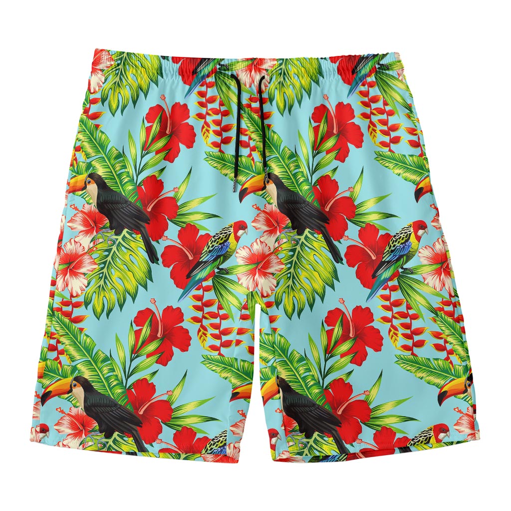 Toucan Parrot Tropical Pattern Print Men's Swim Trunks