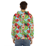 Toucan Parrot Tropical Pattern Print Men's Velvet Pullover Hoodie