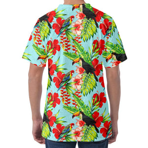 Toucan Parrot Tropical Pattern Print Men's Velvet T-Shirt