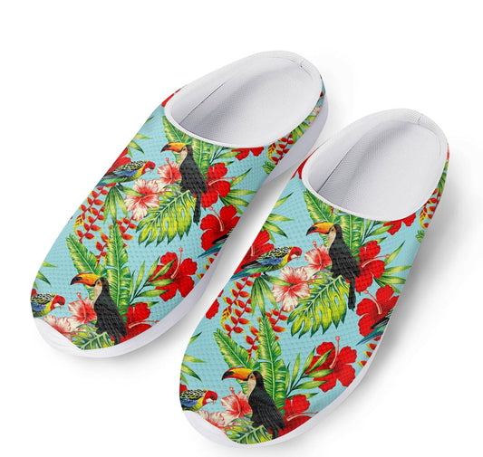 Toucan Parrot Tropical Pattern Print Mesh Casual Shoes