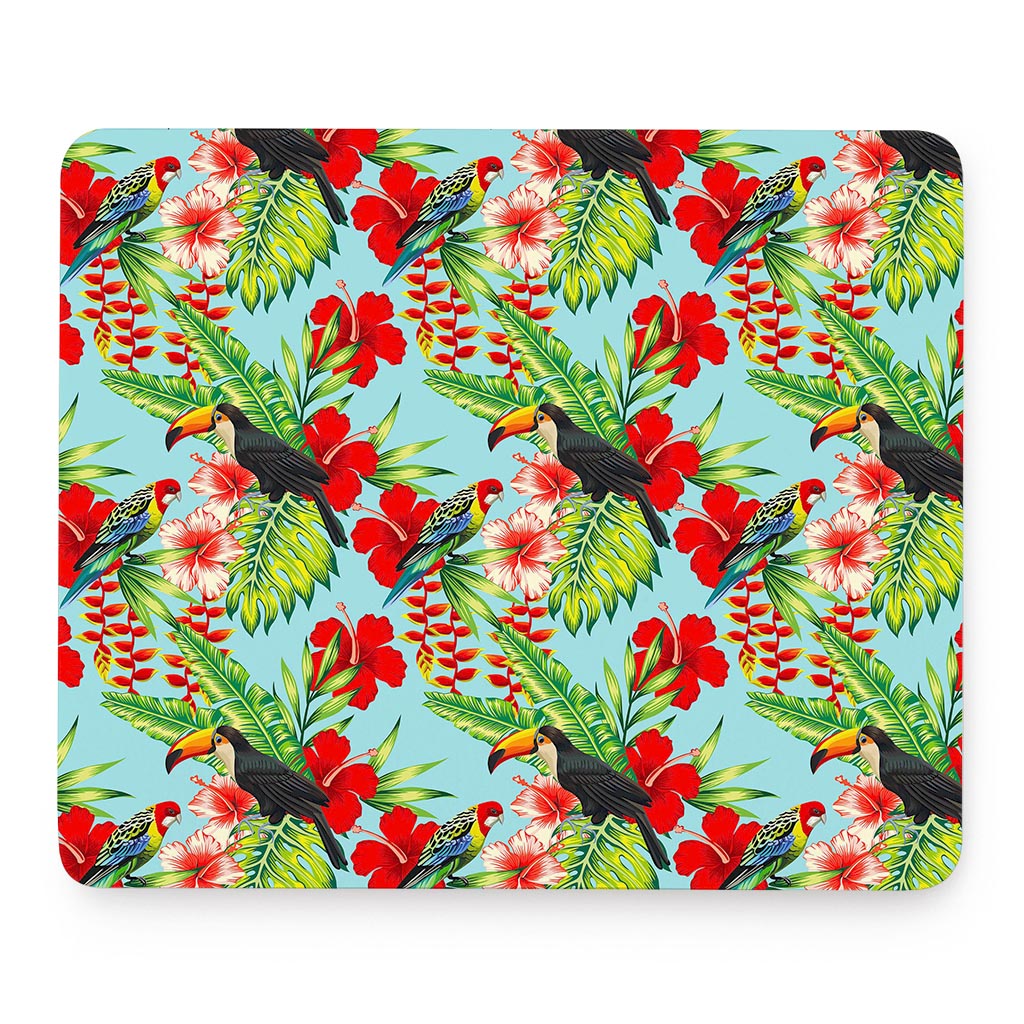 Toucan Parrot Tropical Pattern Print Mouse Pad