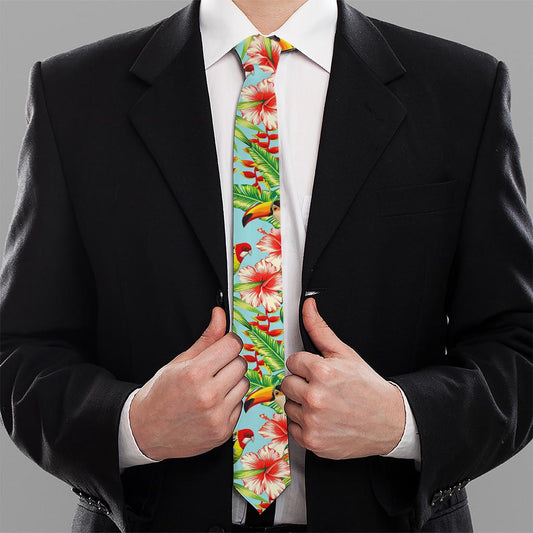 Toucan Parrot Tropical Pattern Print Necktie