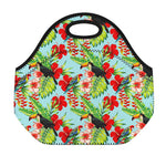 Toucan Parrot Tropical Pattern Print Neoprene Lunch Bag