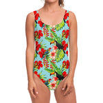 Toucan Parrot Tropical Pattern Print One Piece Swimsuit