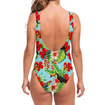 Toucan Parrot Tropical Pattern Print One Piece Swimsuit
