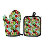 Toucan Parrot Tropical Pattern Print Oven Mitt And Pot Holder Set