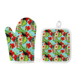 Toucan Parrot Tropical Pattern Print Oven Mitt And Pot Holder Set