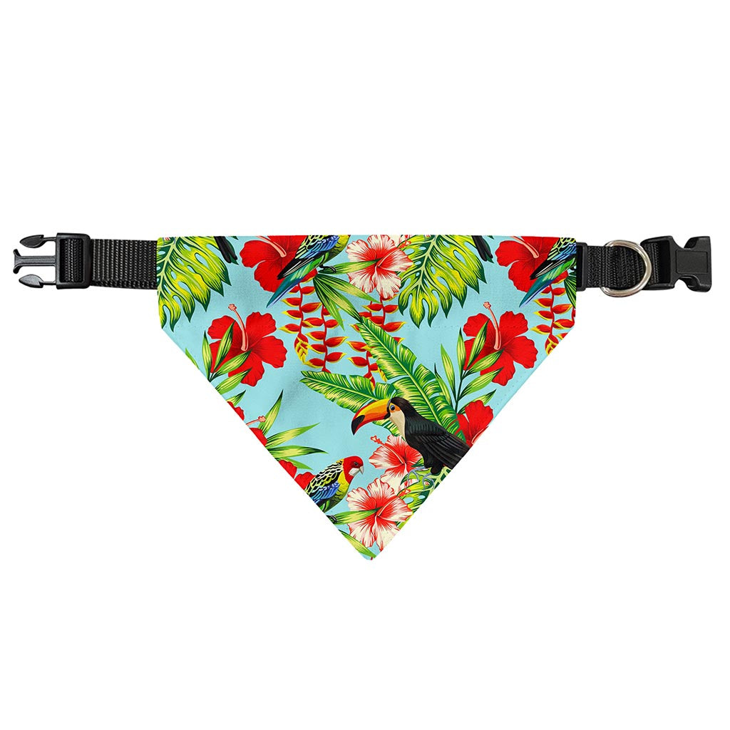 Toucan Parrot Tropical Pattern Print Over The Collar Dog Bandana
