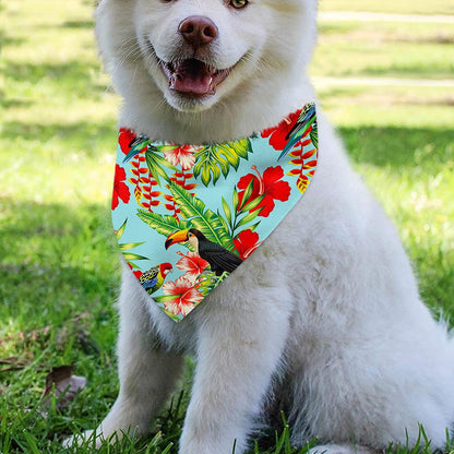Toucan Parrot Tropical Pattern Print Over The Collar Dog Bandana