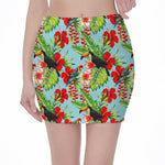 Toucan Parrot Tropical Pattern Print Pencil Mini Skirt