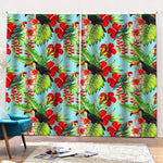 Toucan Parrot Tropical Pattern Print Pencil Pleat Curtains