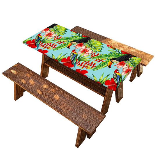 Toucan Parrot Tropical Pattern Print Picnic Table Cover