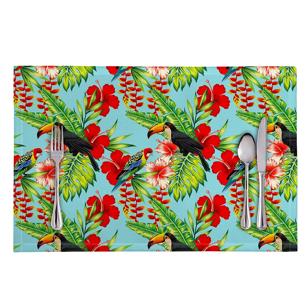 Toucan Parrot Tropical Pattern Print Placemat