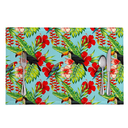 Toucan Parrot Tropical Pattern Print Placemat