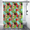 Toucan Parrot Tropical Pattern Print Premium Shower Curtain