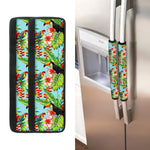 Toucan Parrot Tropical Pattern Print Refrigerator Handle Covers