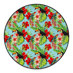 Toucan Parrot Tropical Pattern Print Round Floor Mat