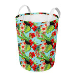 Toucan Parrot Tropical Pattern Print Round Laundry Basket