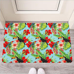 Toucan Parrot Tropical Pattern Print Rubber Doormat