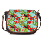Toucan Parrot Tropical Pattern Print Saddle Bag