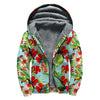 Toucan Parrot Tropical Pattern Print Sherpa Lined Zip Up Hoodie