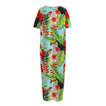 Toucan Parrot Tropical Pattern Print Short Sleeve Long Nightdress