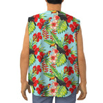 Toucan Parrot Tropical Pattern Print Sleeveless Baseball Jersey
