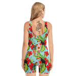 Toucan Parrot Tropical Pattern Print Sleeveless One Piece Swimsuit