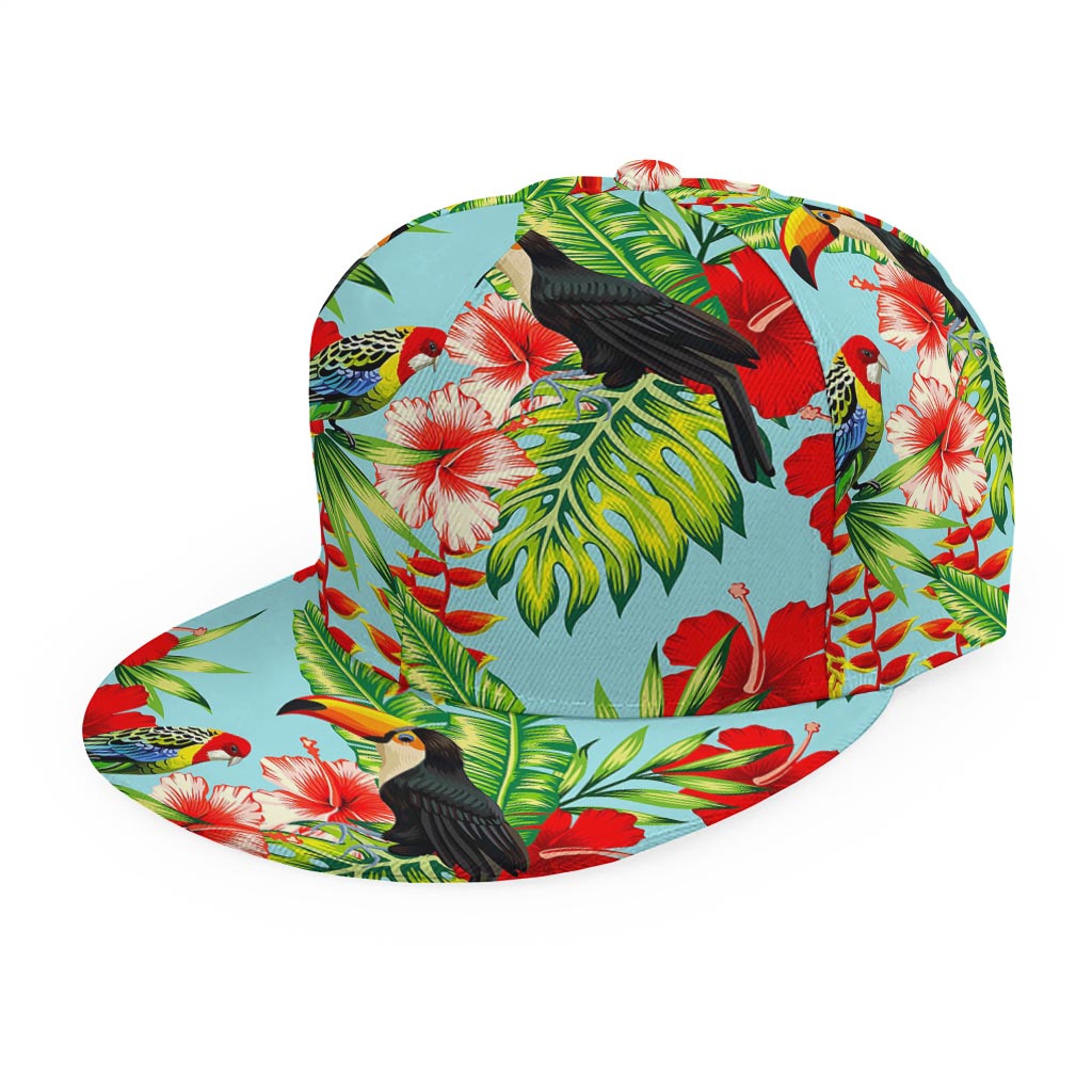 Toucan Parrot Tropical Pattern Print Snapback Cap