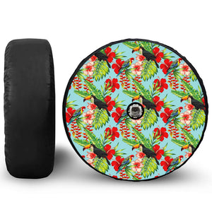 Toucan Parrot Tropical Pattern Print Tire Cover With Camera Hole