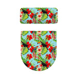 Toucan Parrot Tropical Pattern Print Toilet Lid And Tank Cover Set