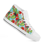 Toucan Parrot Tropical Pattern Print White High Top Sneakers