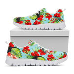 Toucan Parrot Tropical Pattern Print White Running Shoes