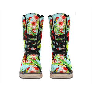 Toucan Parrot Tropical Pattern Print Winter Boots