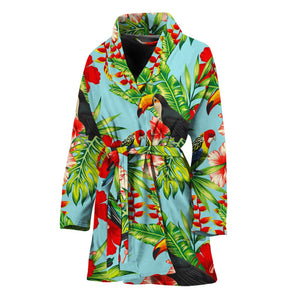 Toucan Parrot Tropical Pattern Print Women's Bathrobe