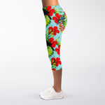 Toucan Parrot Tropical Pattern Print Women's Capri Leggings