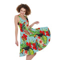 Toucan Parrot Tropical Pattern Print Sleeveless Knee Length Dress