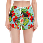 Toucan Parrot Tropical Pattern Print Women's Split Running Shorts