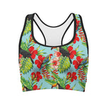 Toucan Parrot Tropical Pattern Print Women's Sports Bra