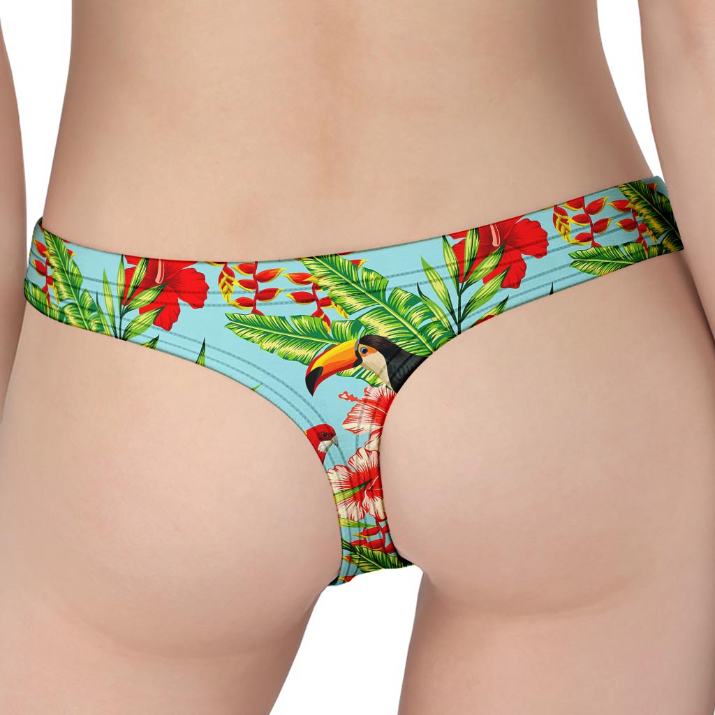 Toucan Parrot Tropical Pattern Print Women's Thong