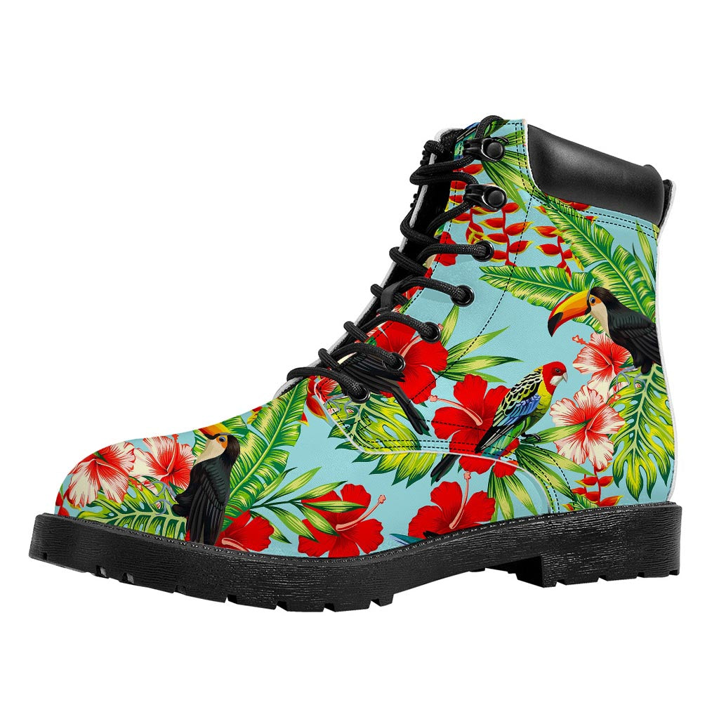 Toucan Parrot Tropical Pattern Print Work Boots