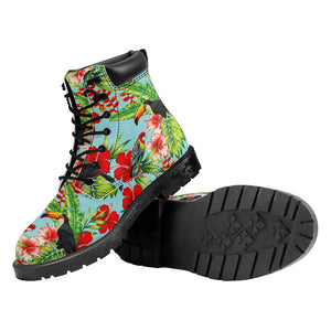 Toucan Parrot Tropical Pattern Print Work Boots