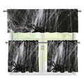 Toy Spiders And Cobweb Print 3 Piece Kitchen Curtains