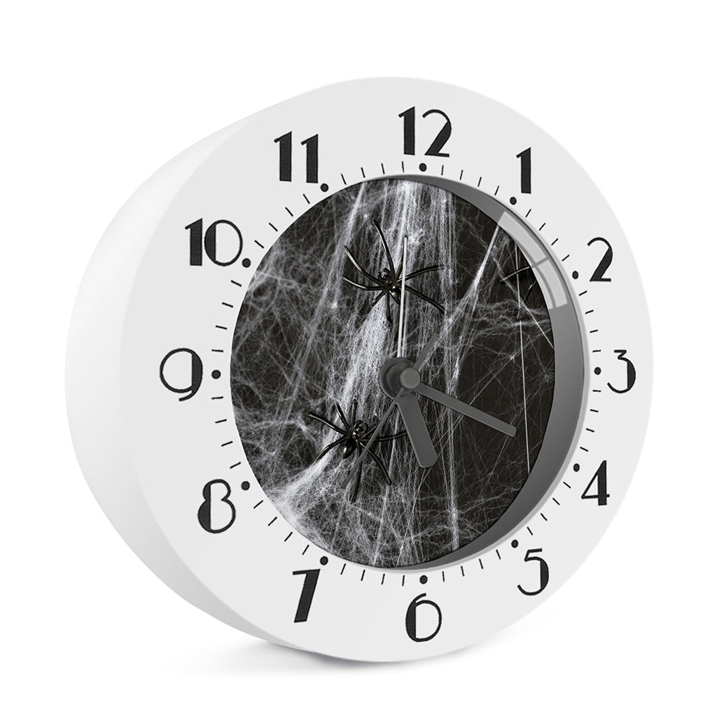 Toy Spiders And Cobweb Print Alarm Clock