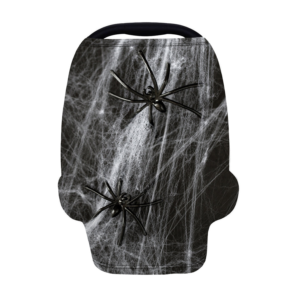 Toy Spiders And Cobweb Print Baby Seat Cover