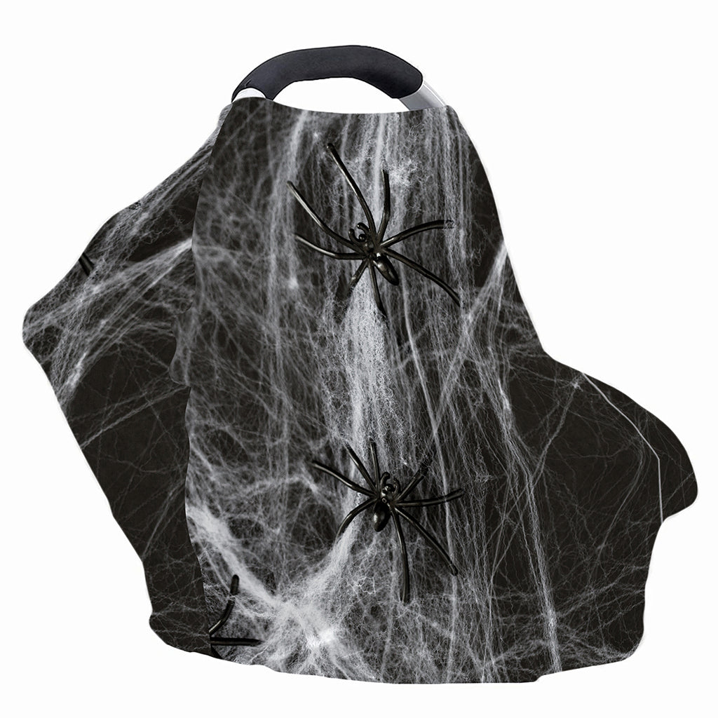 Toy Spiders And Cobweb Print Baby Seat Cover