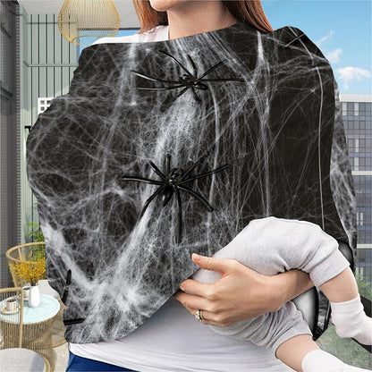 Toy Spiders And Cobweb Print Baby Seat Cover