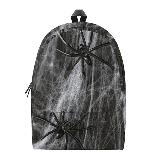 Toy Spiders And Cobweb Print Backpack