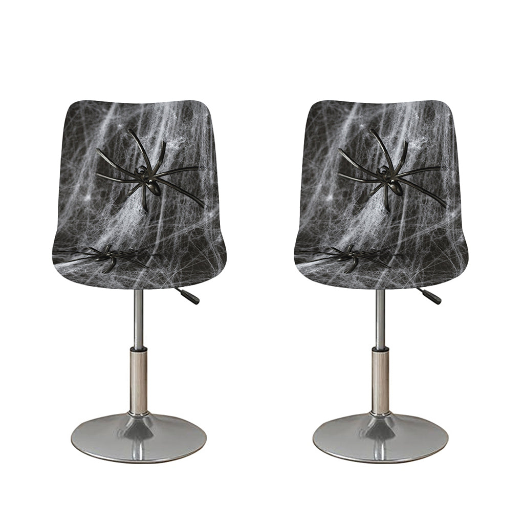 Toy Spiders And Cobweb Print Bar Stool Covers